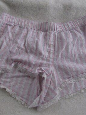 Victoria's Secret Pink/White Stripe Sleep Shorts  Size XS  USED